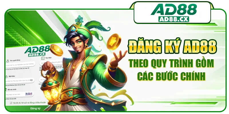Đăng ký AD88 theo quy trình gồm các bước chính